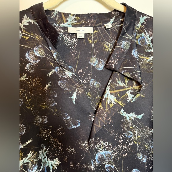 New Vince Thistle Silk Blouse - Picture 4 of 6